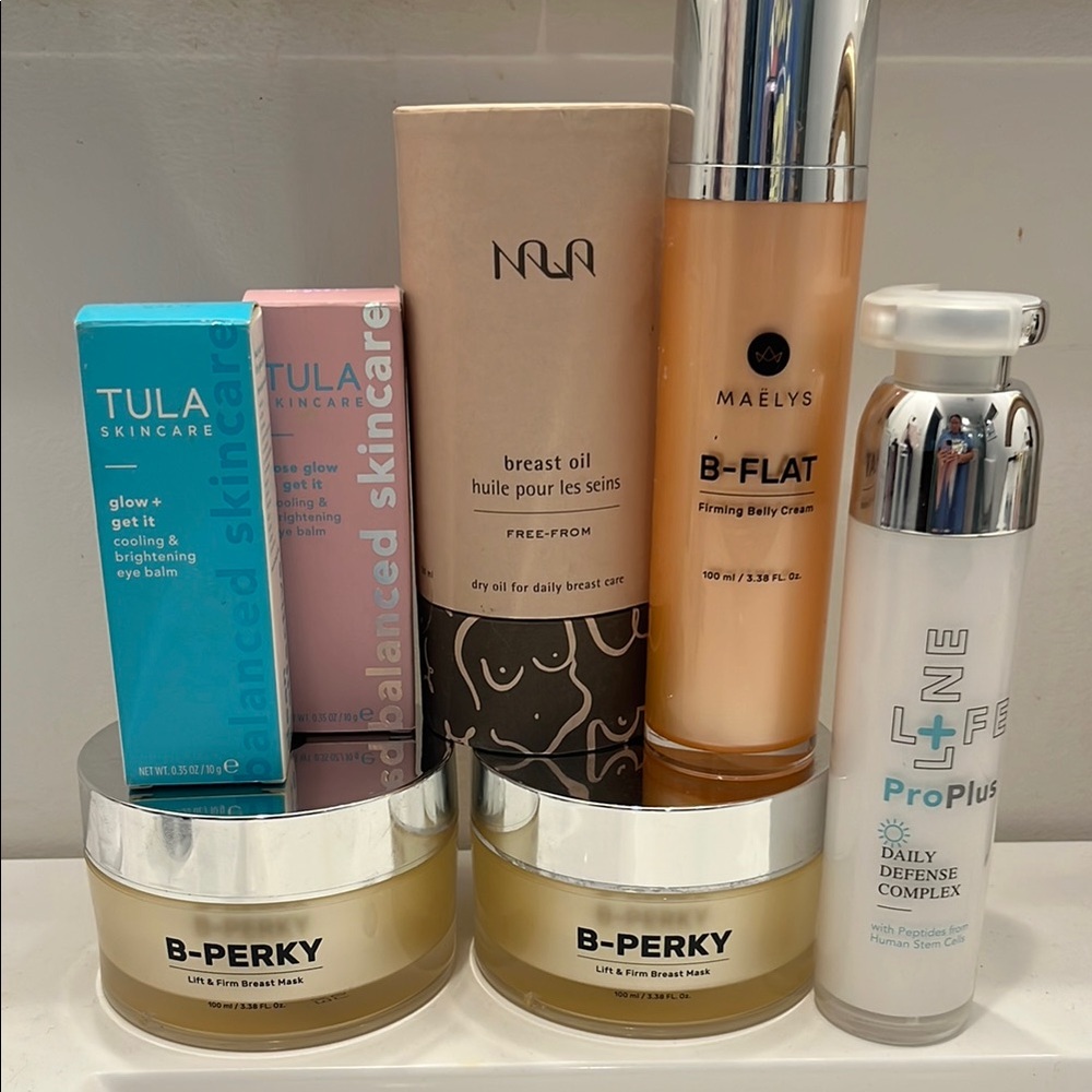 Maelys B-FLAT & B-perky, Tula & lifeline brand skincare
